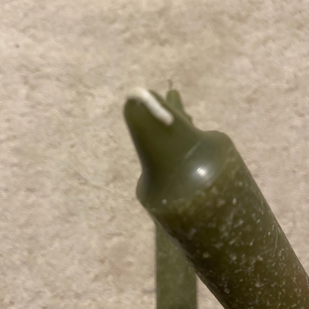 Root Candles 9-inch Timberline Arista dinner candles in the dark olive set of 2 - Picture 2 of 5